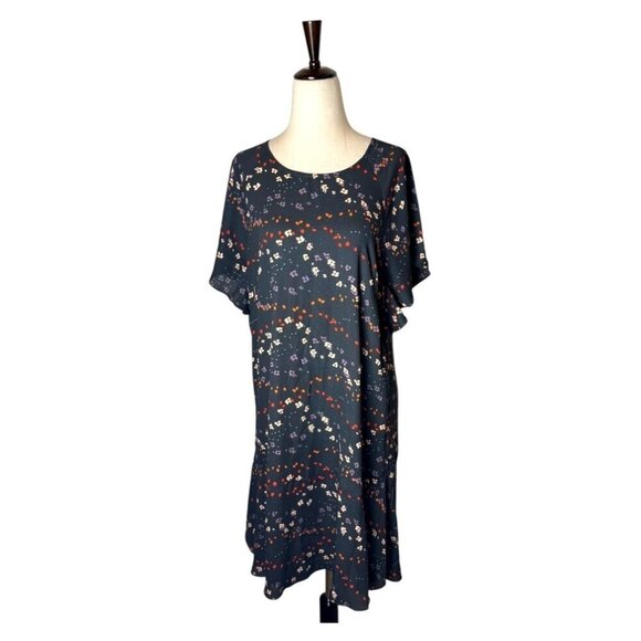 CAbi Dress Women Small Black Muse Floral Print Flutter Sleeve Mini Boho Cottage - Picture 2 of 10